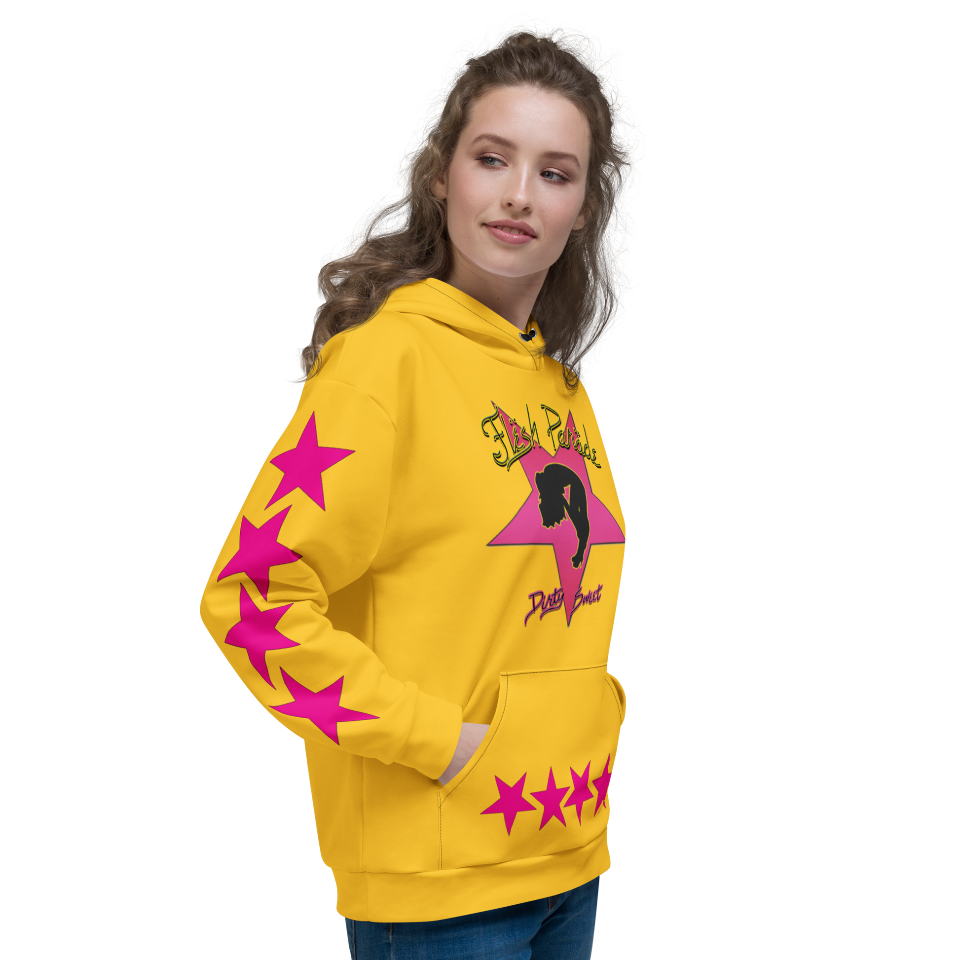 Flesh Parade "Dirty Sweet" Yellow Pullover Hoodie