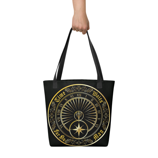 Time Waits For No Man "Sundial" Tote Bag