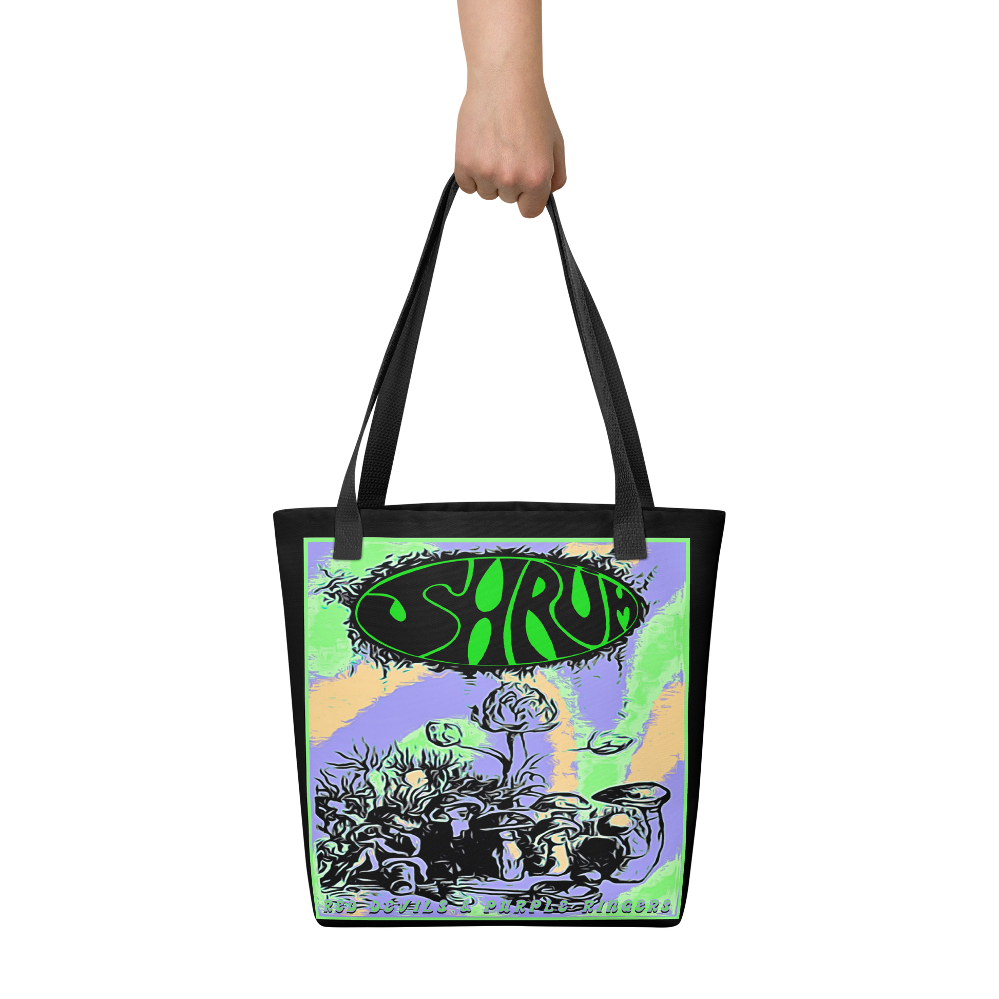SHRÜM "Red Devils & Purple Ringers" Tote Bag
