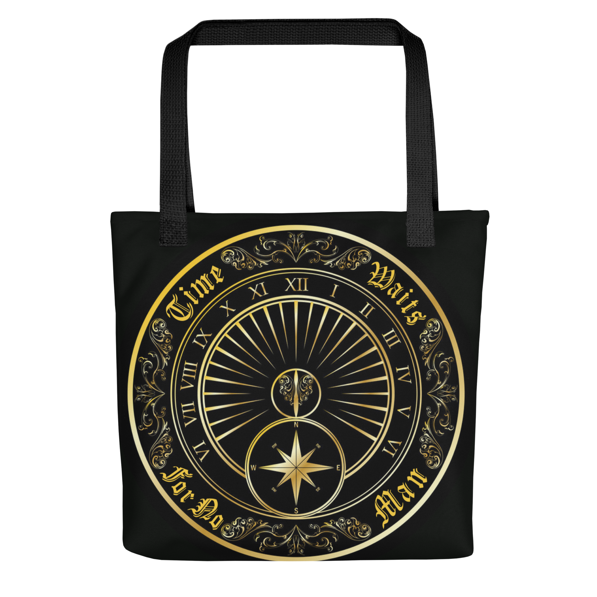 Time Waits For No Man "Sundial" Tote Bag
