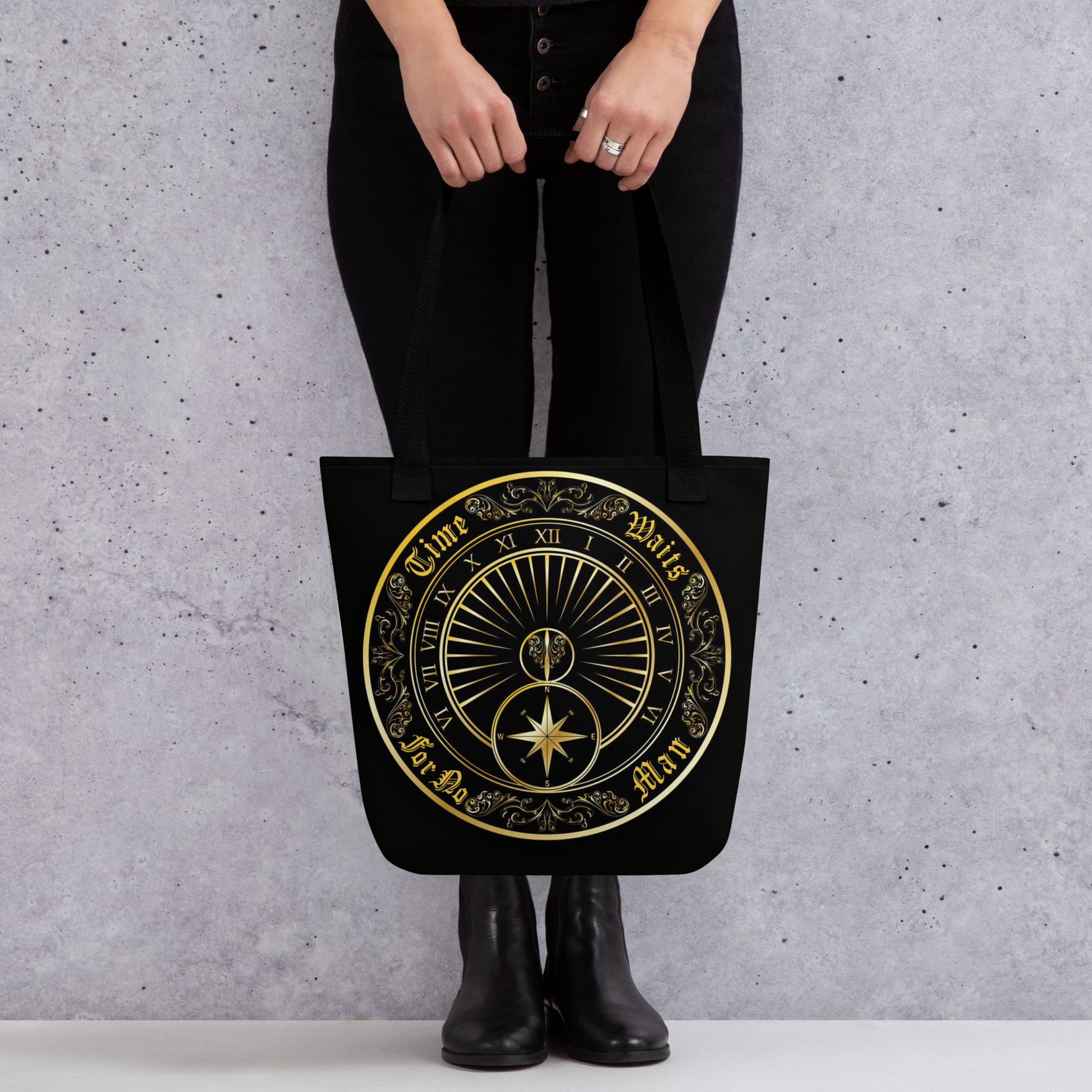 Time Waits For No Man "Sundial" Tote Bag