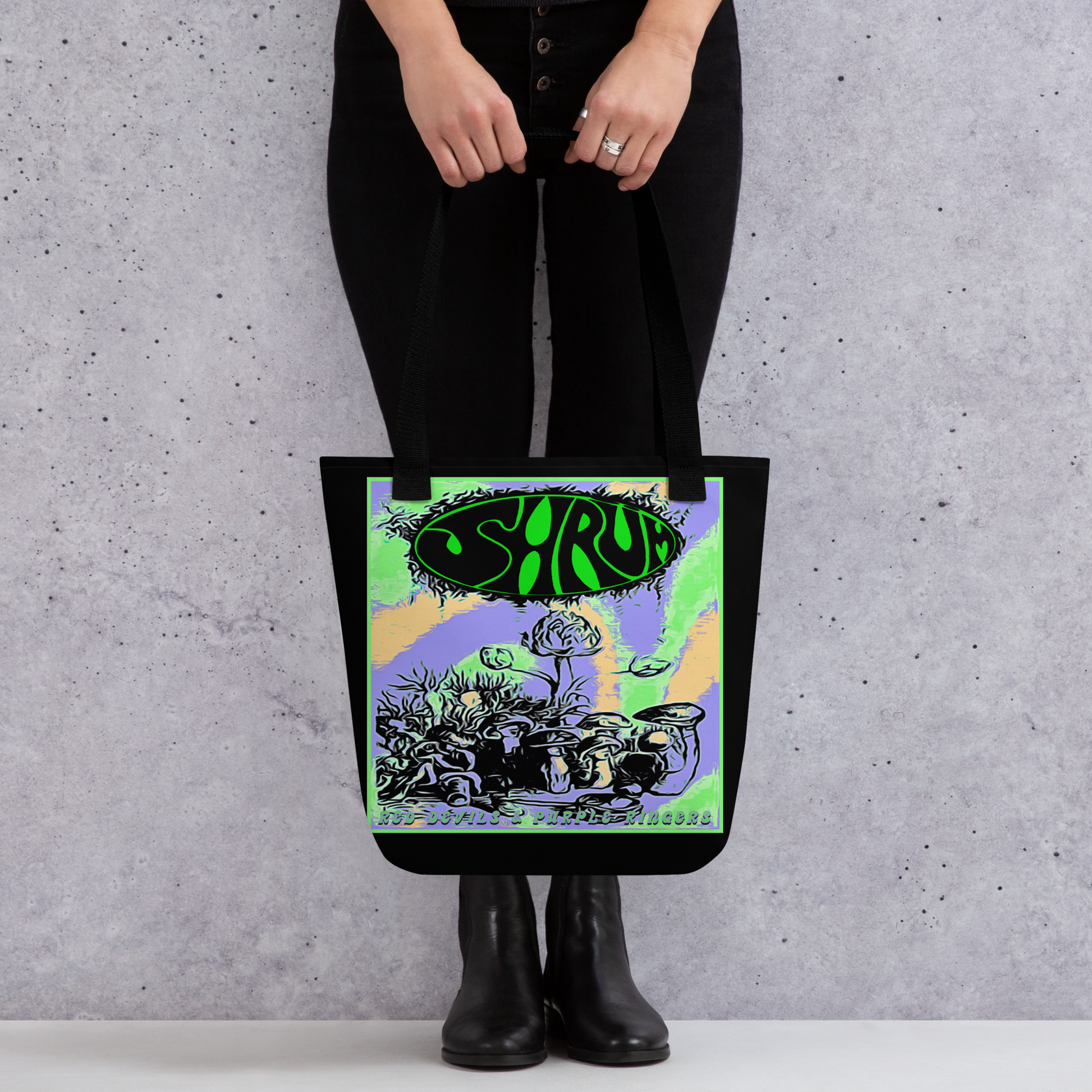 SHRÜM "Red Devils & Purple Ringers" Tote Bag
