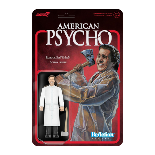 Super7 x AMERICAN PSYCHO - PATRICK BATEMAN - RAINCOAT  ReAction Figure