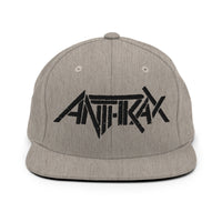 Anthrax - Black on Gray Snapback HD Embroidered Hat HYPER iCONiC.