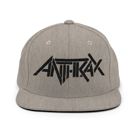 Anthrax - Black on Gray Snapback HD Embroidered Hat HYPER iCONiC.