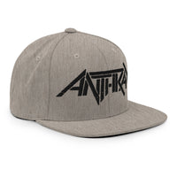 Anthrax - Black on Gray Snapback HD Embroidered Hat HYPER iCONiC.