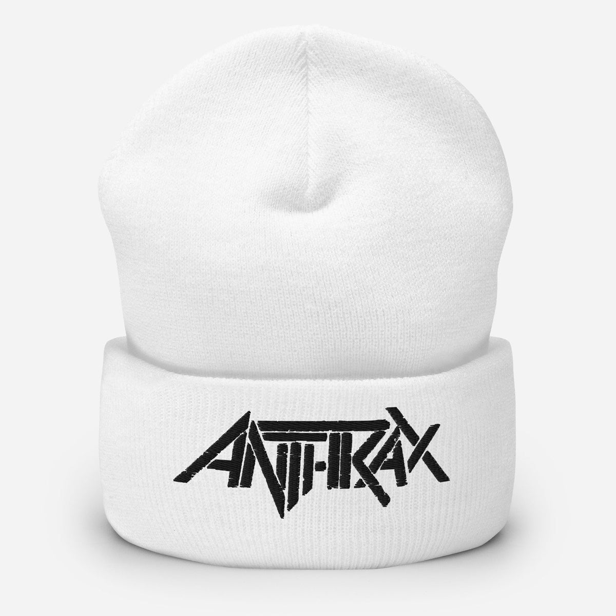Anthrax - Black on White Cuffed HD Embroidered Beanie HYPER iCONiC.