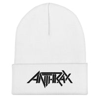 Anthrax - Black on White Cuffed HD Embroidered Beanie HYPER iCONiC.