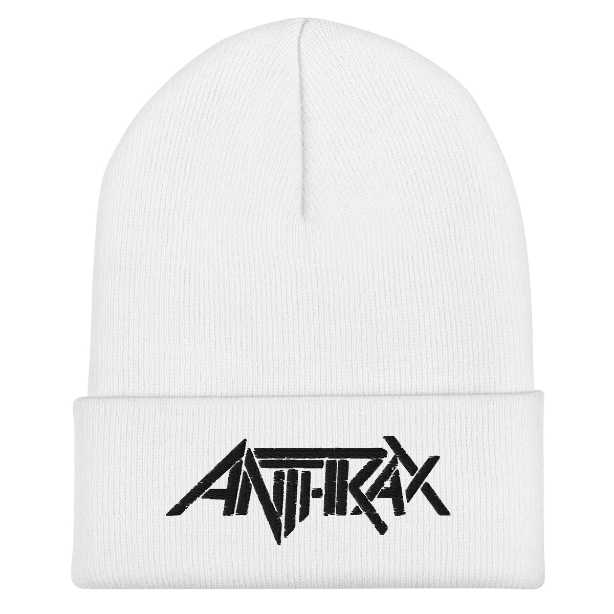 Anthrax - Black on White Cuffed HD Embroidered Beanie HYPER iCONiC.