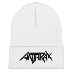 Anthrax - Black on White Cuffed HD Embroidered Beanie HYPER iCONiC.
