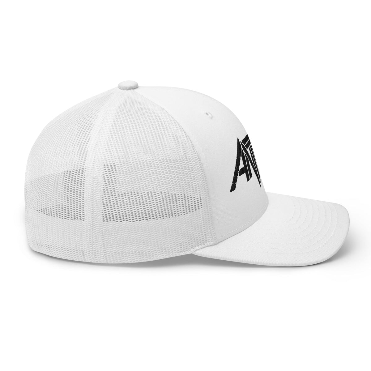 Anthrax - Black on White Trucker HD Embroidered Hat HYPER iCONiC.