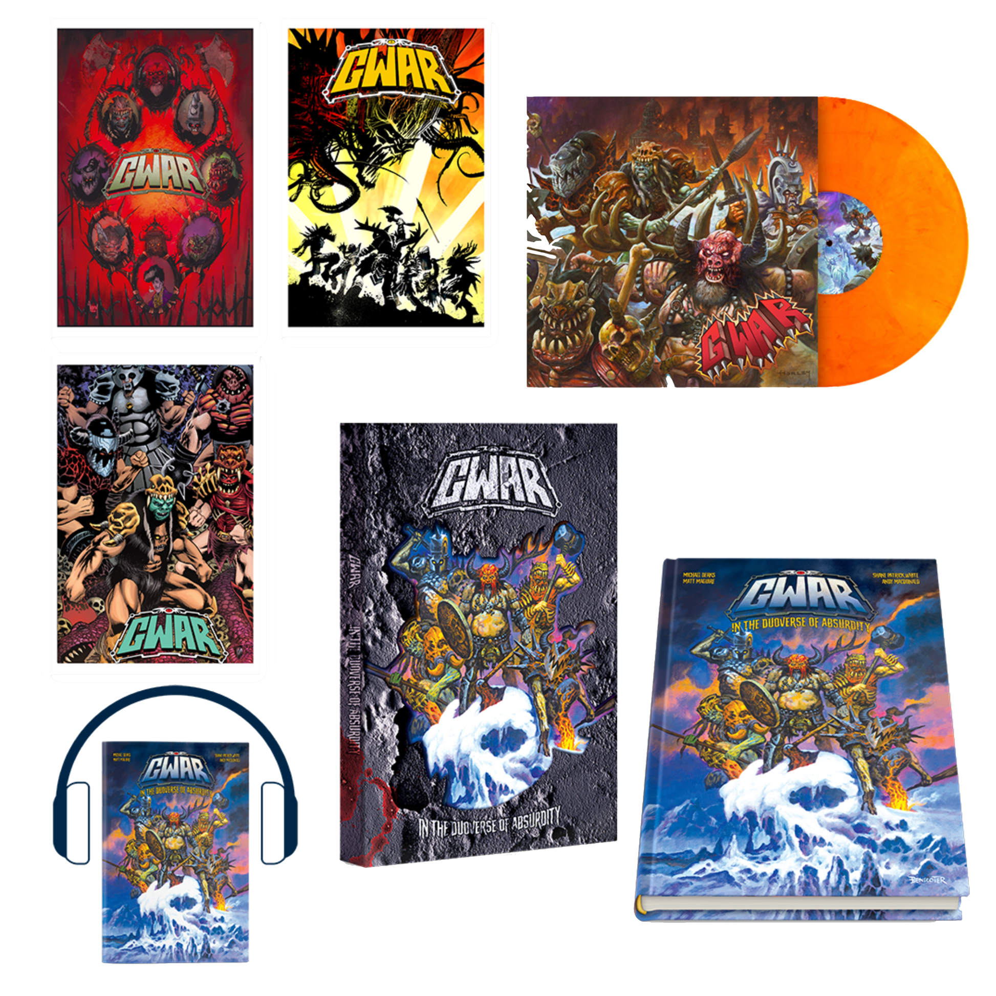 GWAR "In The Duoverse of Absurdity" Deluxe Hard Cover Book Bundle