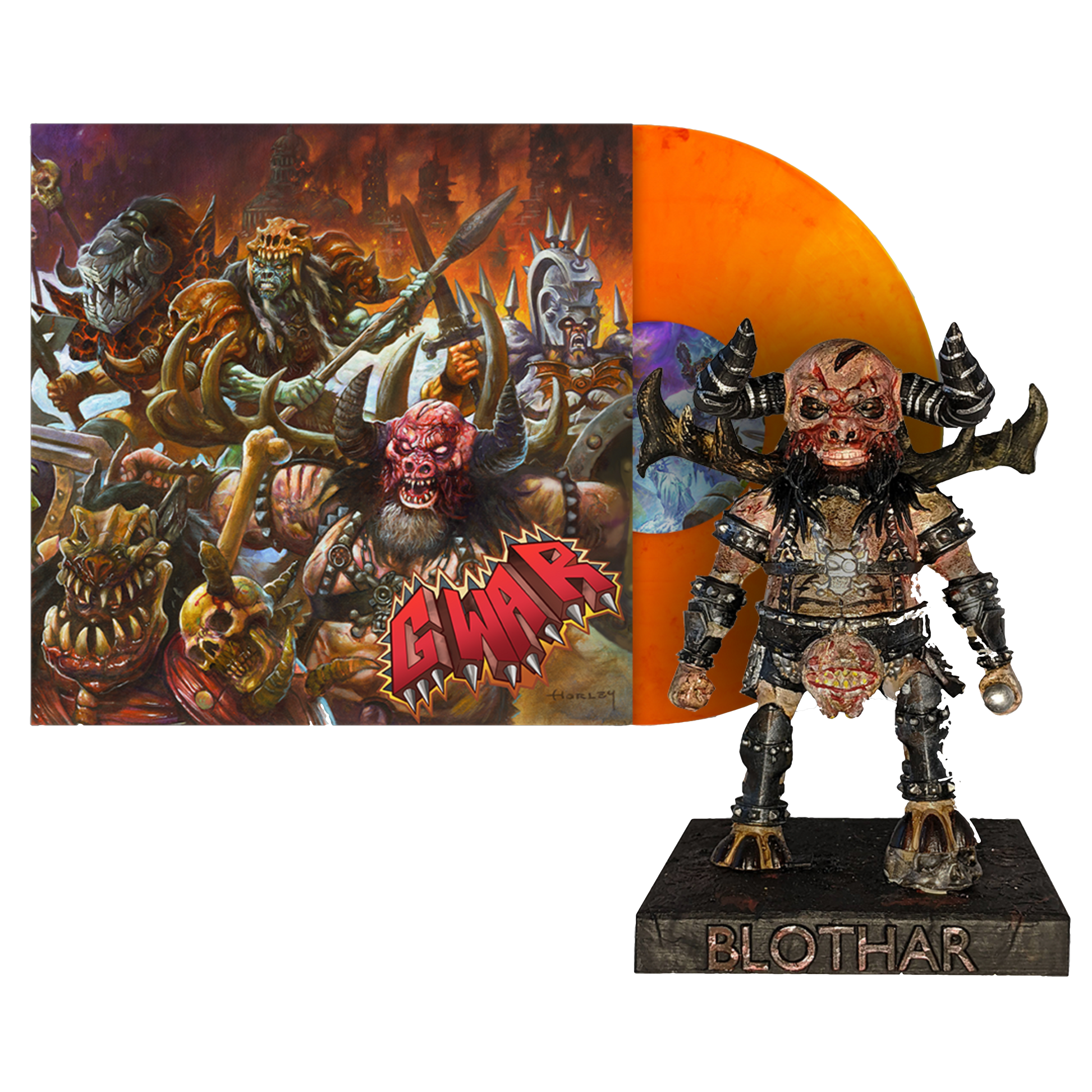 GWAR "The New Dark Ages" Limited Edition LP + Blothar Bobblehead Figure