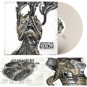 ORGAN DEALER - Visceral Infection LP (White w/ Black Marble) LTD To 77 Horror Pain Gore Death Productions Shop