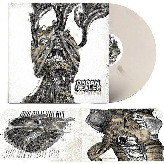 ORGAN DEALER - Visceral Infection LP (White w/ Black Marble) LTD To 77 Horror Pain Gore Death Productions Shop