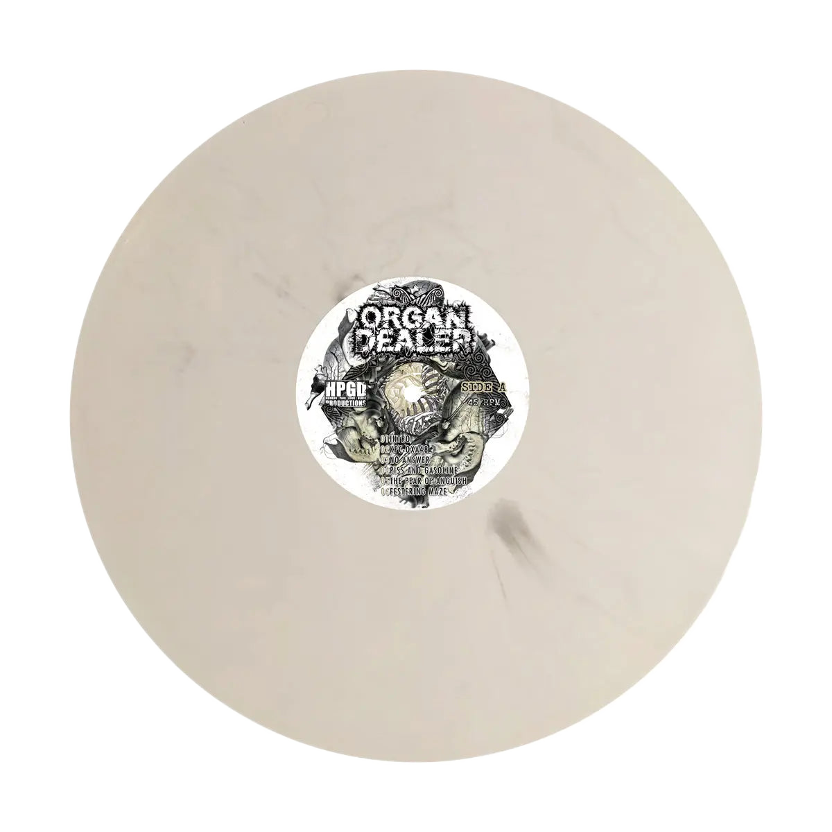 ORGAN DEALER - Visceral Infection LP (White w/ Black Marble) LTD To 77 Horror Pain Gore Death Productions Shop