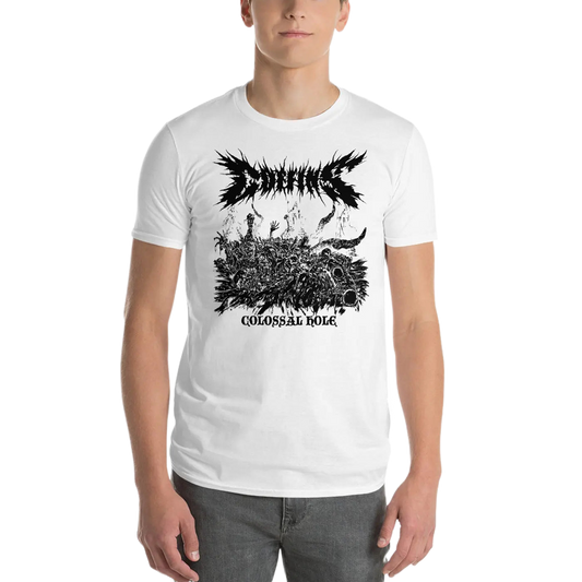 COFFINS - Colossal Hole White T-Shirt Horror Pain Gore Death Productions Shop