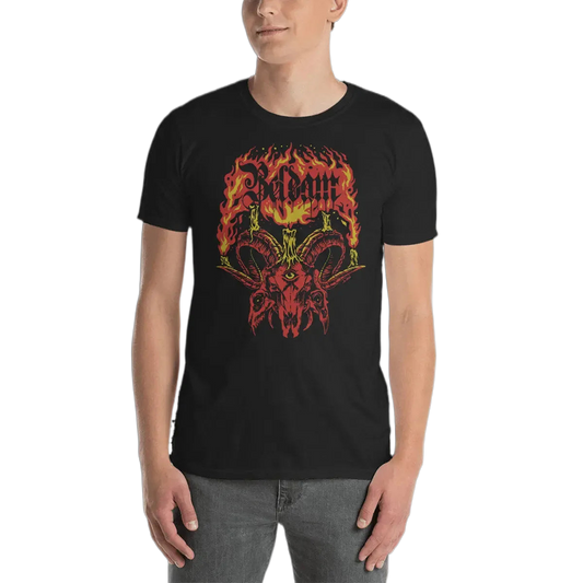 BELDAM - Altar Of The Three-Eyed Demon Goat (Red/Yellow) T-Shirt Horror Pain Gore Death Productions Shop