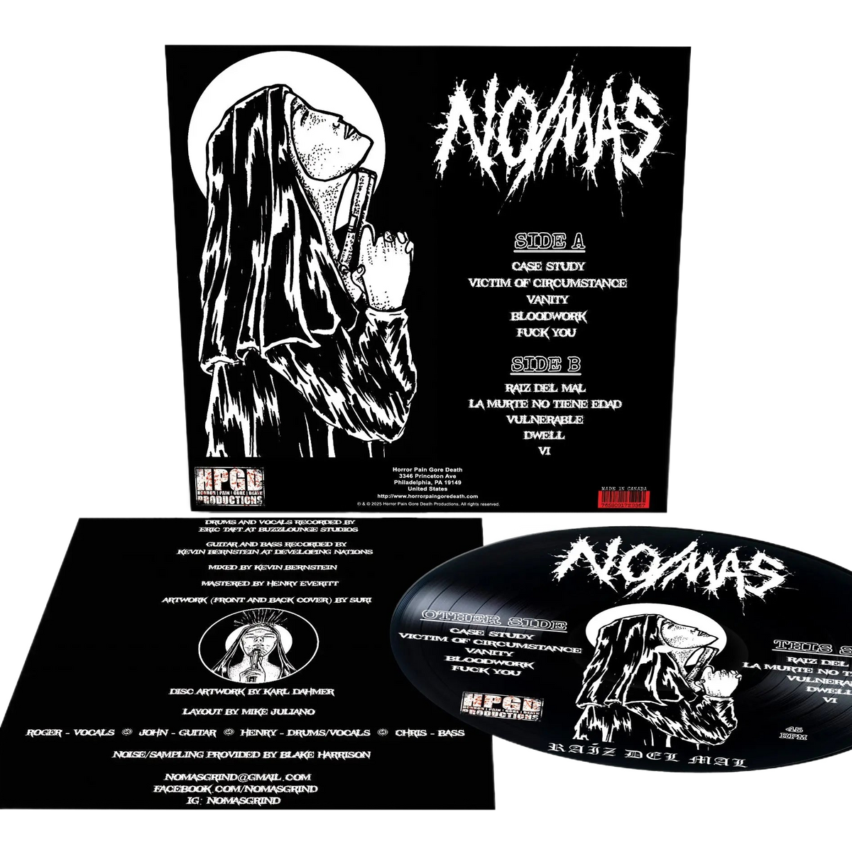 NO/MÁS - Raíz Del Mal LP (Picture Disc) LTD To 100 Horror Pain Gore Death Productions Shop