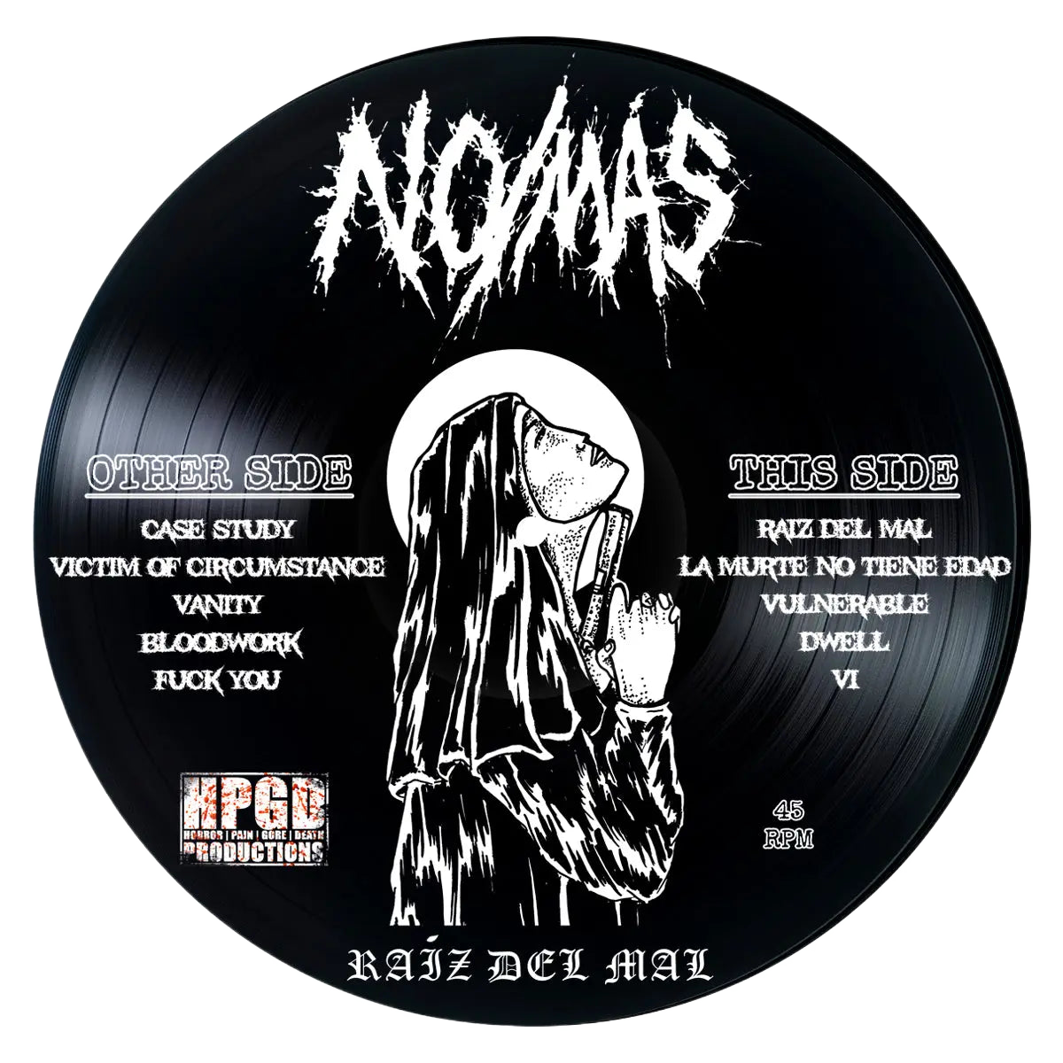 NO/MÁS - Raíz Del Mal LP (Picture Disc) LTD To 100 Horror Pain Gore Death Productions Shop