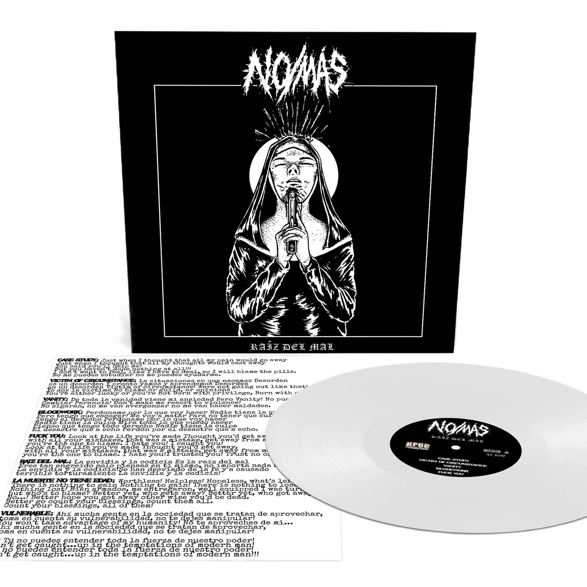 NO/MÁS - Raíz Del Mal LP (White) LTD To 100 Horror Pain Gore Death Productions Shop