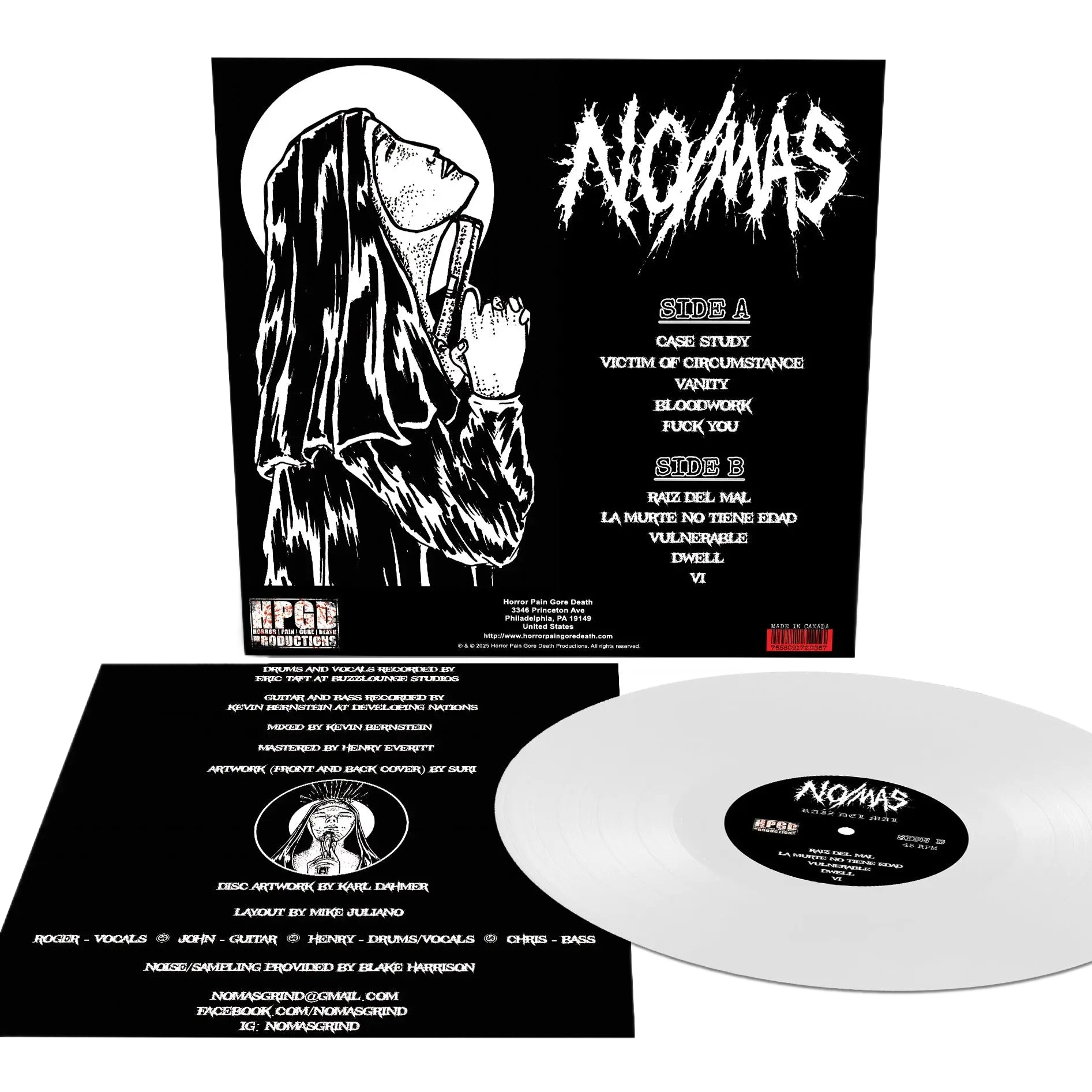 NO/MÁS - Raíz Del Mal LP (White) LTD To 100 Horror Pain Gore Death Productions Shop