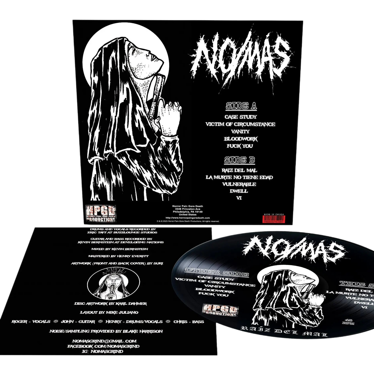 NO/MÁS - Raíz Del Mal LP (Picture Disc) LTD To 100 Horror Pain Gore Death Productions Shop