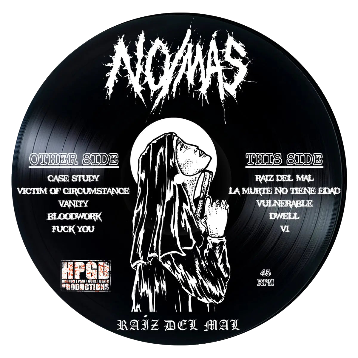 NO/MÁS - Raíz Del Mal LP (Picture Disc) LTD To 100 Horror Pain Gore Death Productions Shop