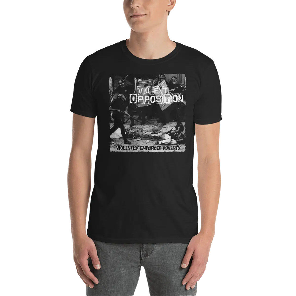 VIOLENT OPPOSITION - Violently Enforced Poverty T-Shirt Horror Pain Gore Death Productions Shop