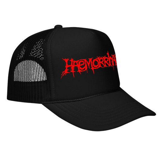 HAEMORRHAGE - Logo Trucker Hat Horror Pain Gore Death Productions Shop