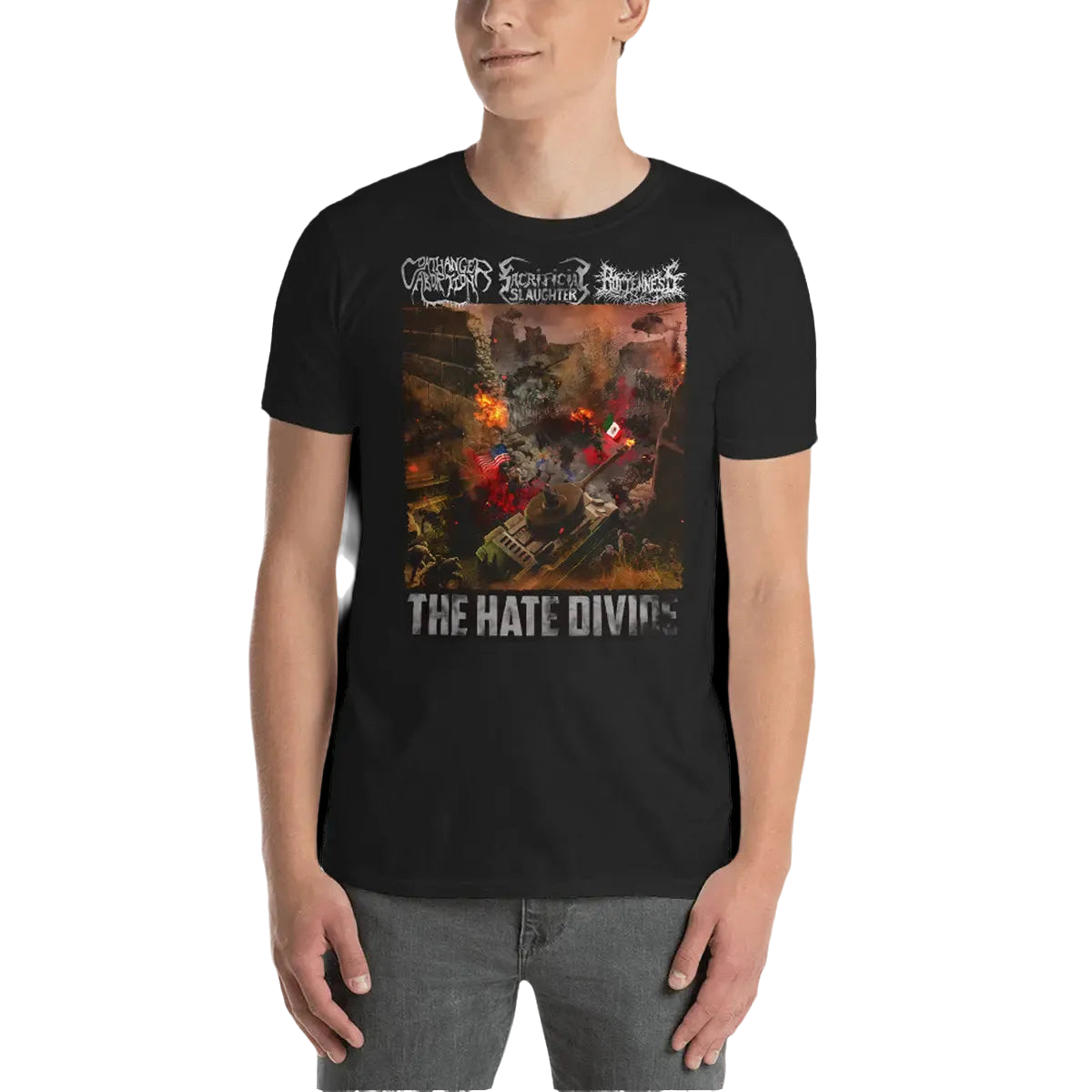 COATHANGER ABORTION / SACRIFICIAL SLAUGHTER / ROTTENNESS - The Hate Divide T-Shirt Horror Pain Gore Death Productions Shop
