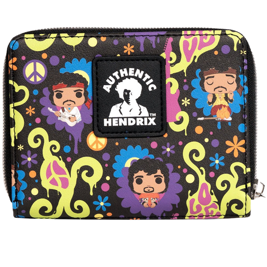Funko Jimi Hendrix Love and Flowers All Over Print Wallet Rock Movie Heroes