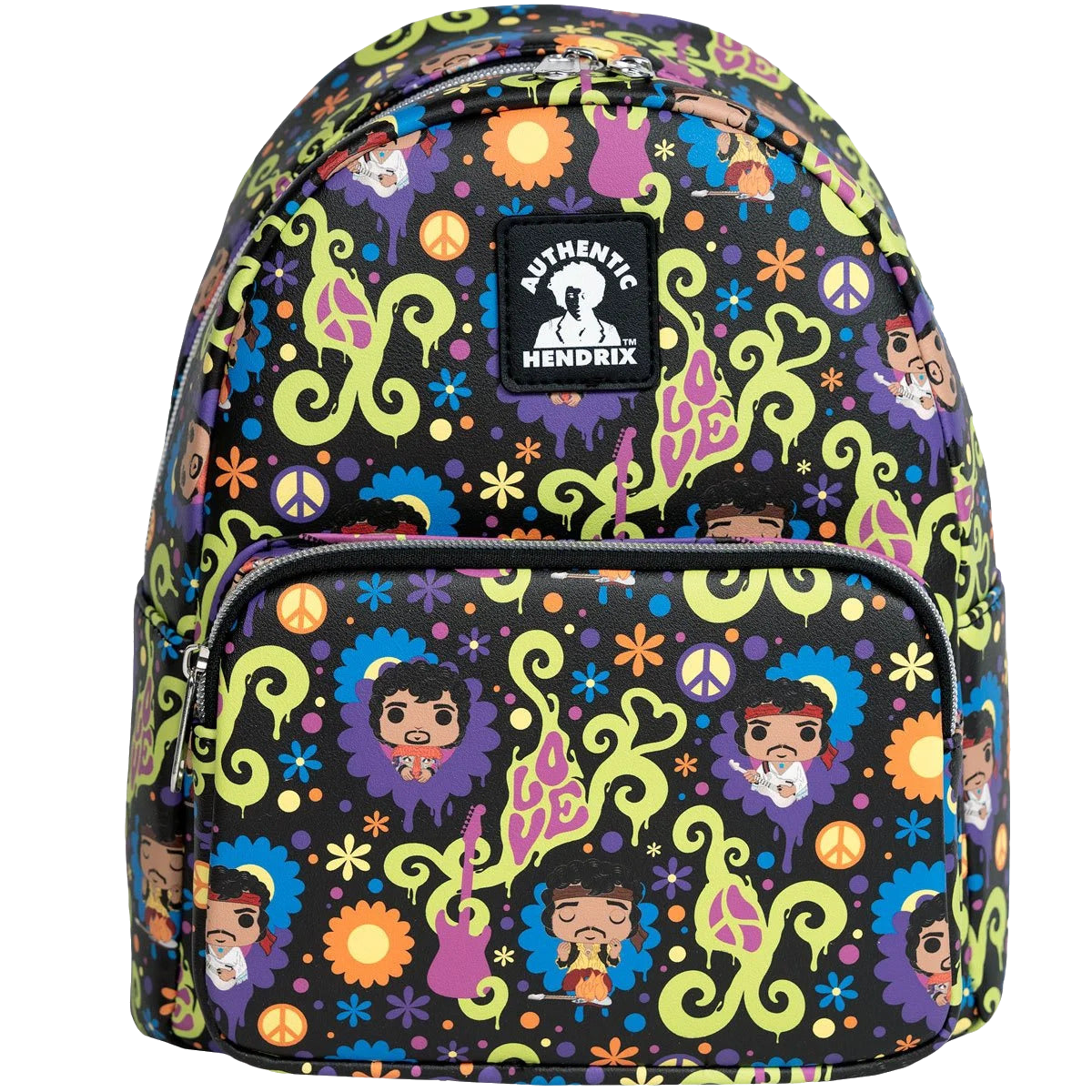 Funko Jimi Hendrix Love and Flowers All-Over Print Mini Backpack Rock Movie Heroes