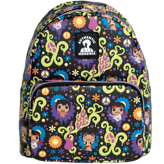 Funko Jimi Hendrix Love and Flowers All-Over Print Mini Backpack Rock Movie Heroes