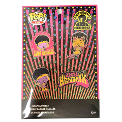 Funko Pop Jimi Hendrix Flaming Guitar 4 pack Enamel Pin Set
