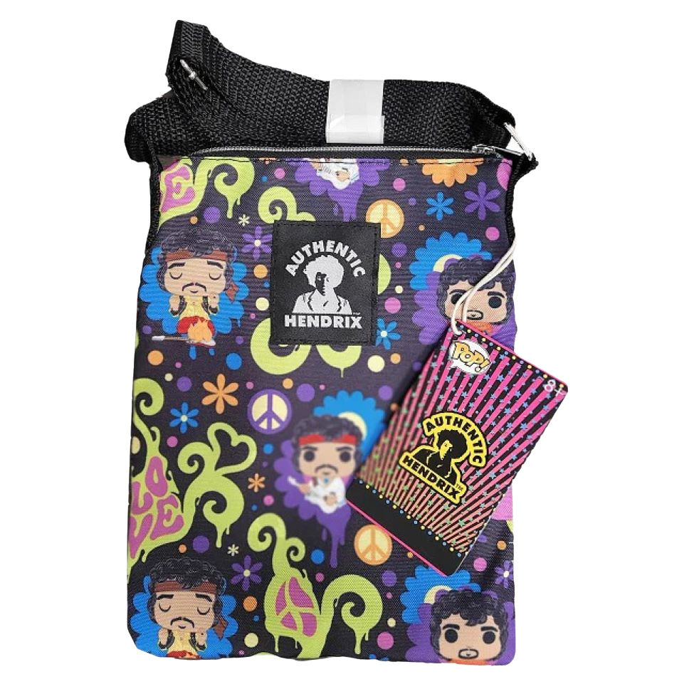 Funko Pop Jimi Hendrix Love and Flowers Crossbody Passport Bag Rock Movie Heroes