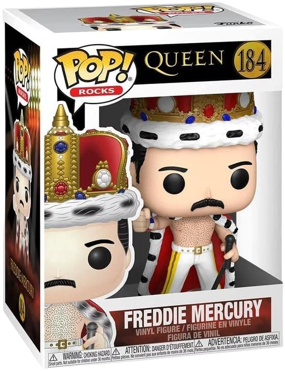 Funko Pop Rocks - Queen Freddie Mercury King #184 Rock Movie Heroes