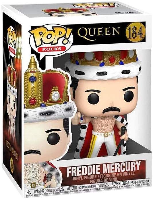 Funko Pop Rocks - Queen Freddie Mercury King #184 Rock Movie Heroes