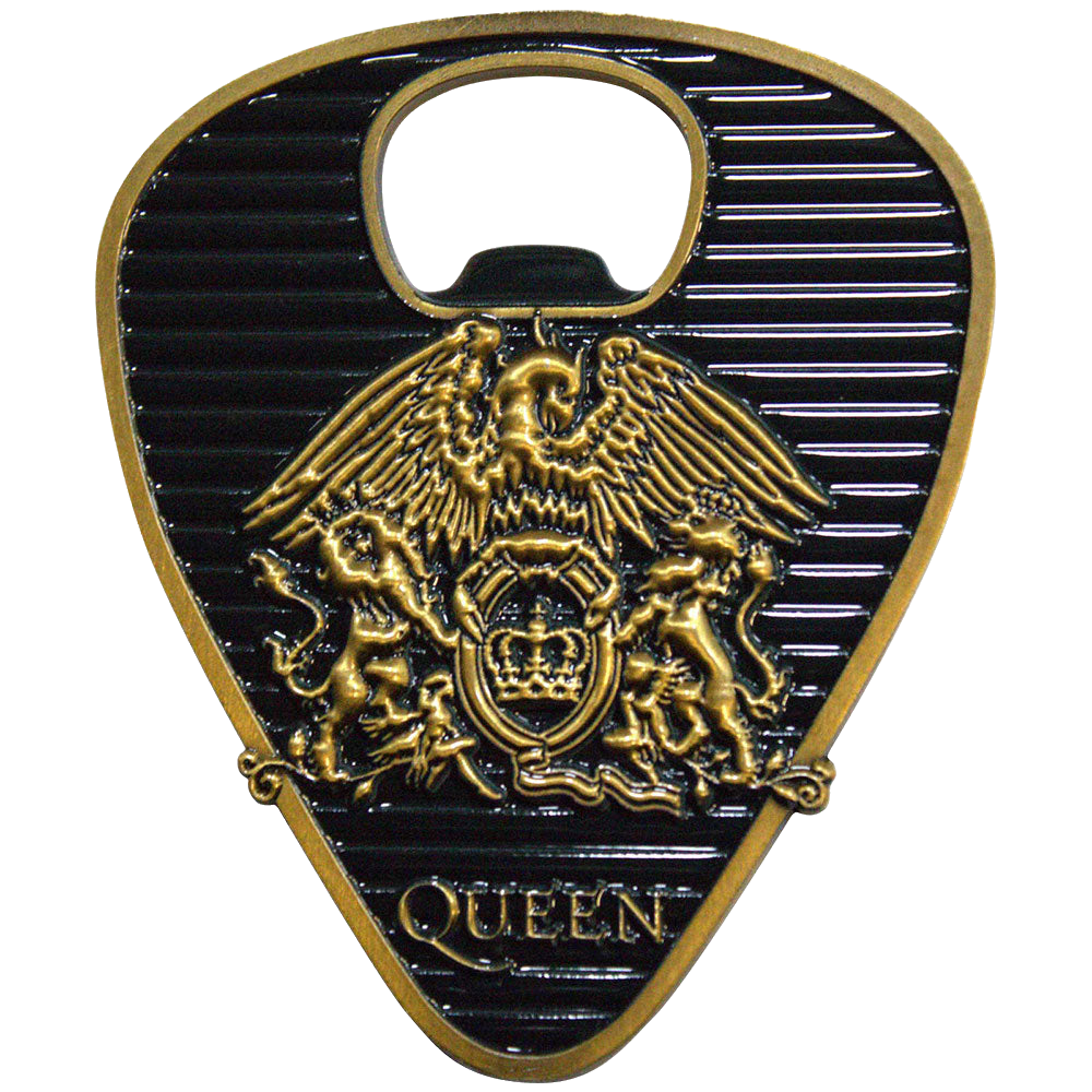 Queen  - Gold Crest Plectrum Bottle Opener Magnet Rock Movie Heroes