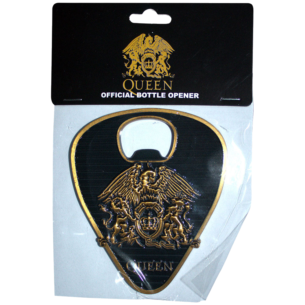 Queen  - Gold Crest Plectrum Bottle Opener Magnet Rock Movie Heroes