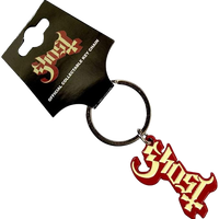 Ghost Band Logo - Red Shadow Metal Keychain Rock Movie Heroes