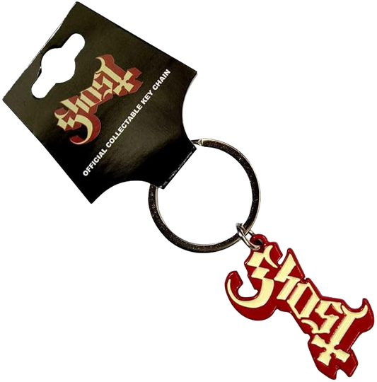 Ghost Band Logo - Red Shadow Metal Keychain Rock Movie Heroes
