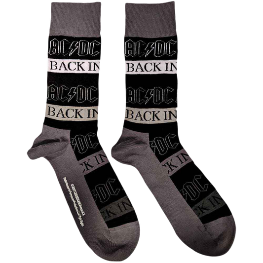 AC/DC - Back in Black Unisex Ankle Socks 7.5 - 11.5 Rock Movie Heroes