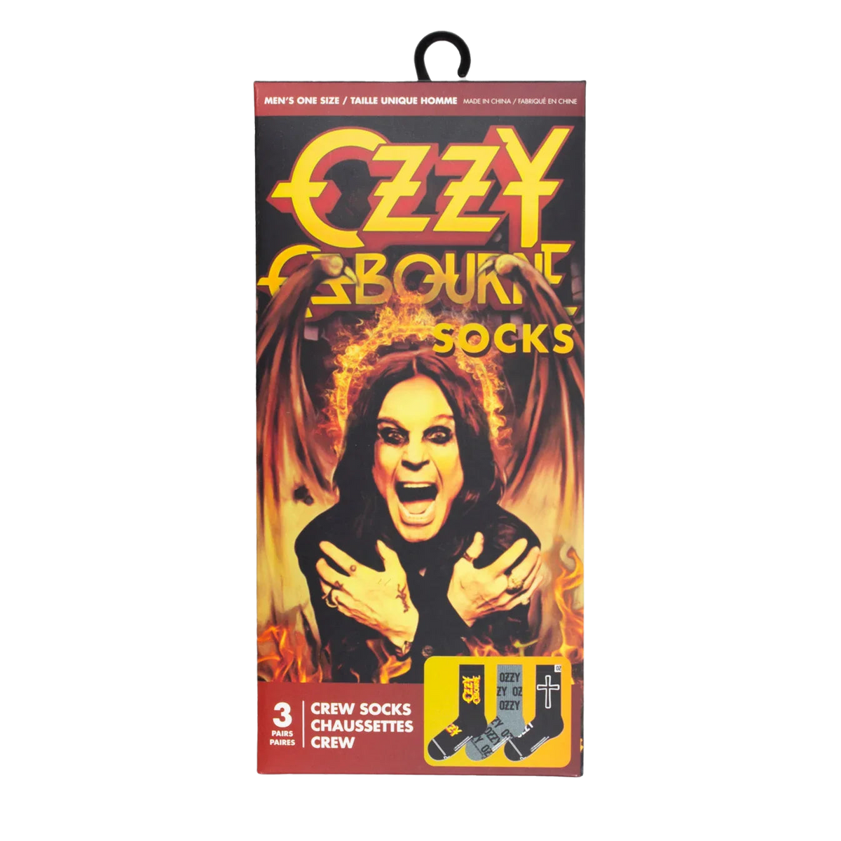 OZZY '3 PACK GIFT BOX' CREW SOCKS Revolver Magazine