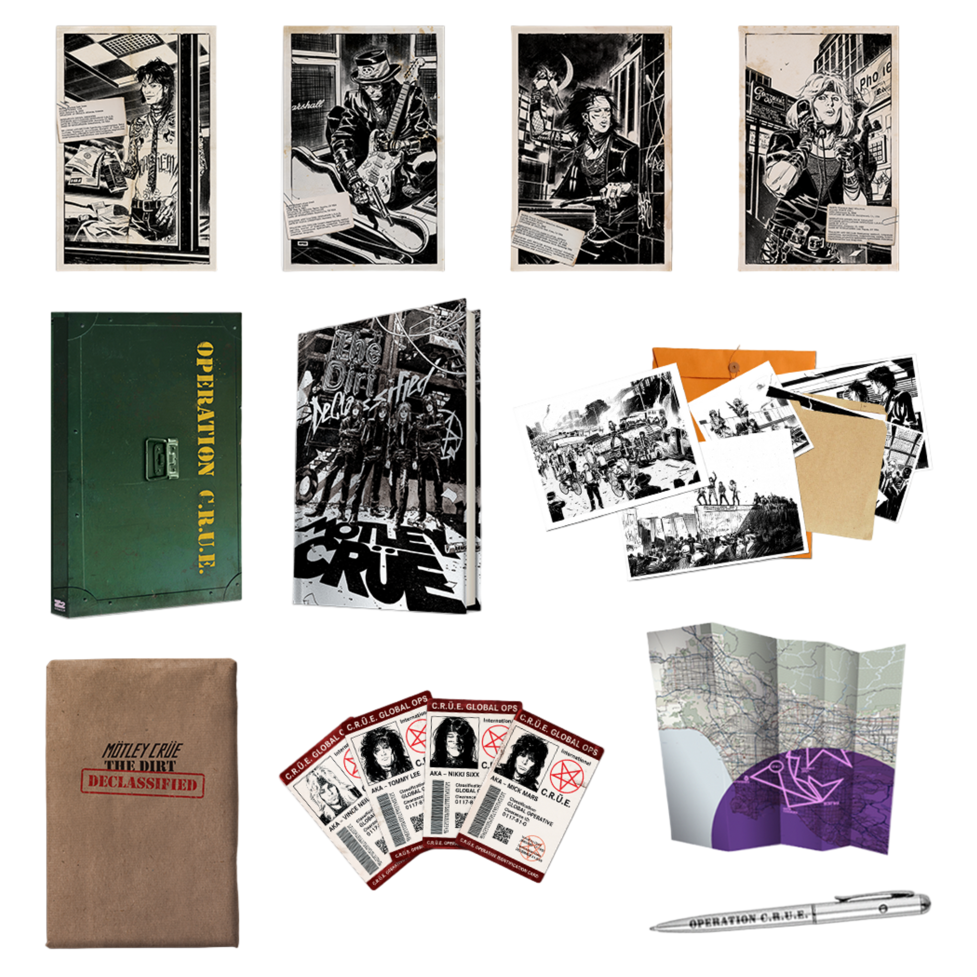 Mötley Crüe "The Dirt: Declassified" Platinum Hard Cover Book Bundle