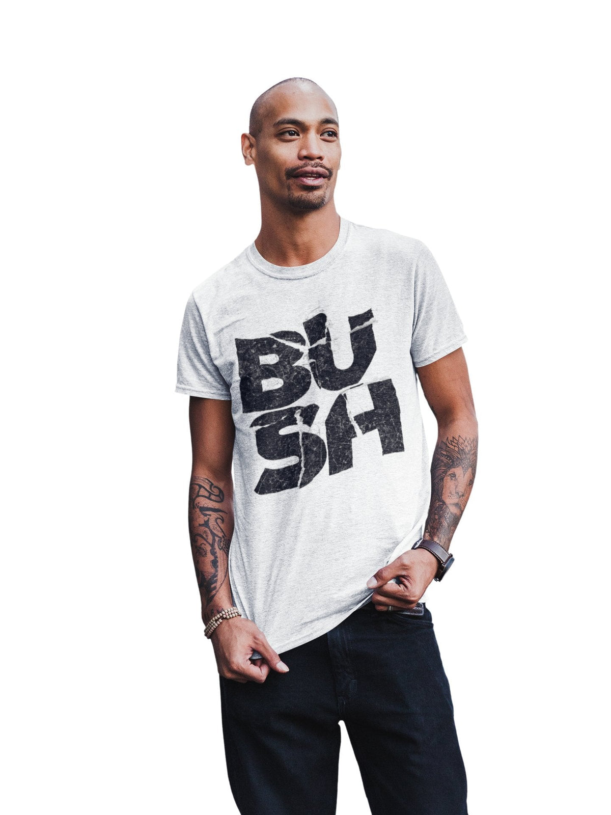 Bush Stacked Logo Jumbo Print T-Shirt HYPER iCONiC.