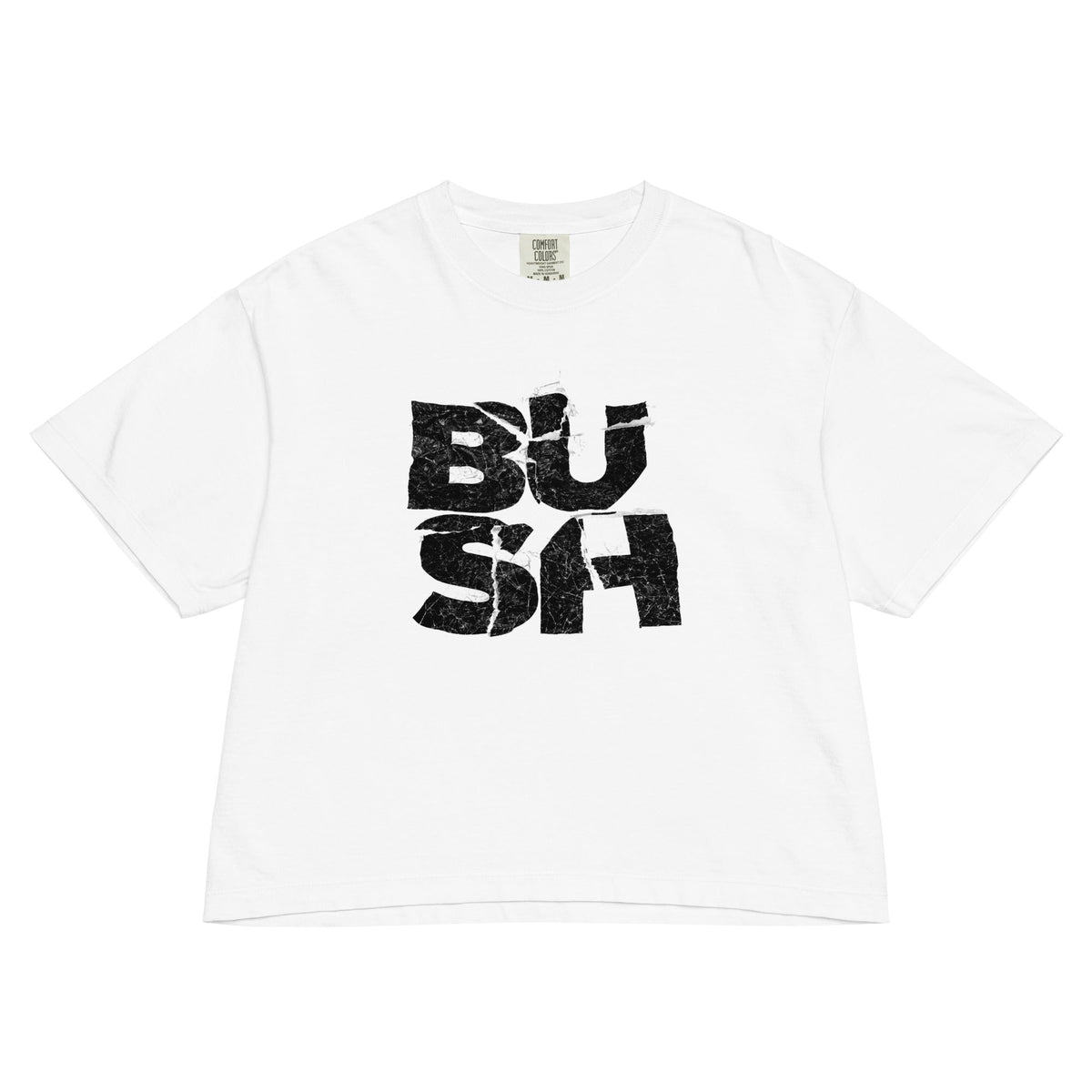 Bush - Stacked Logo Mineral Wash Womens Crop Top HYPER iCONiC.