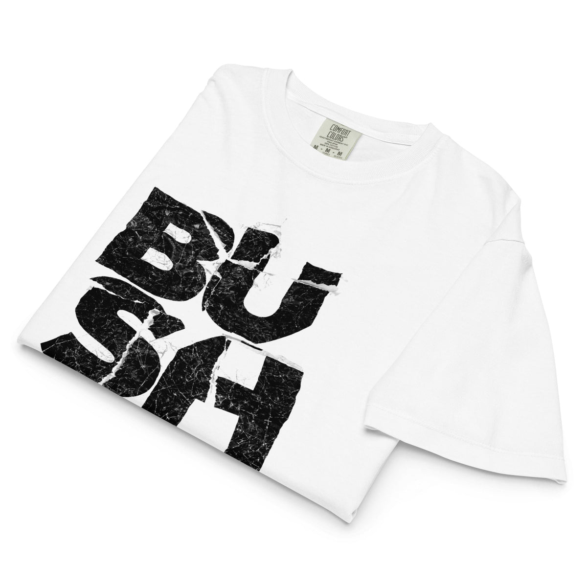Bush - Stacked Logo Mineral Wash Womens Crop Top HYPER iCONiC.