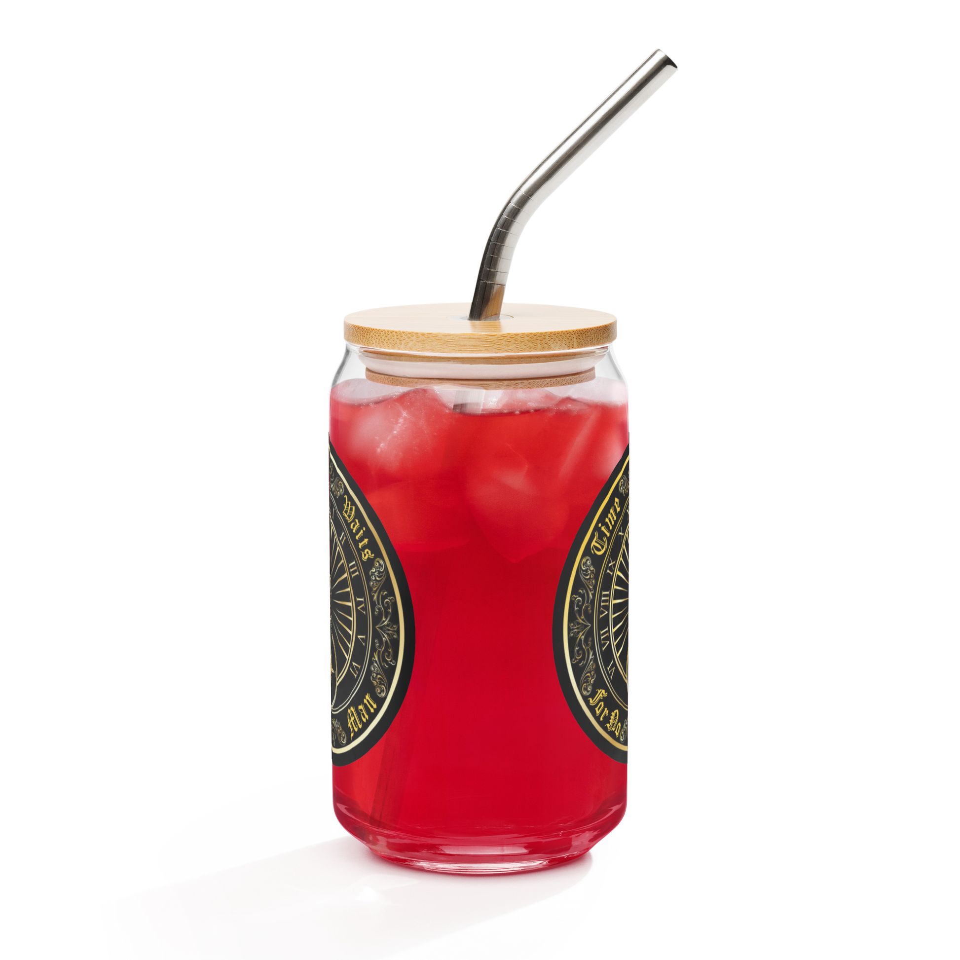 Time Waits For No Man "Sundial" Can-Shaped Glass