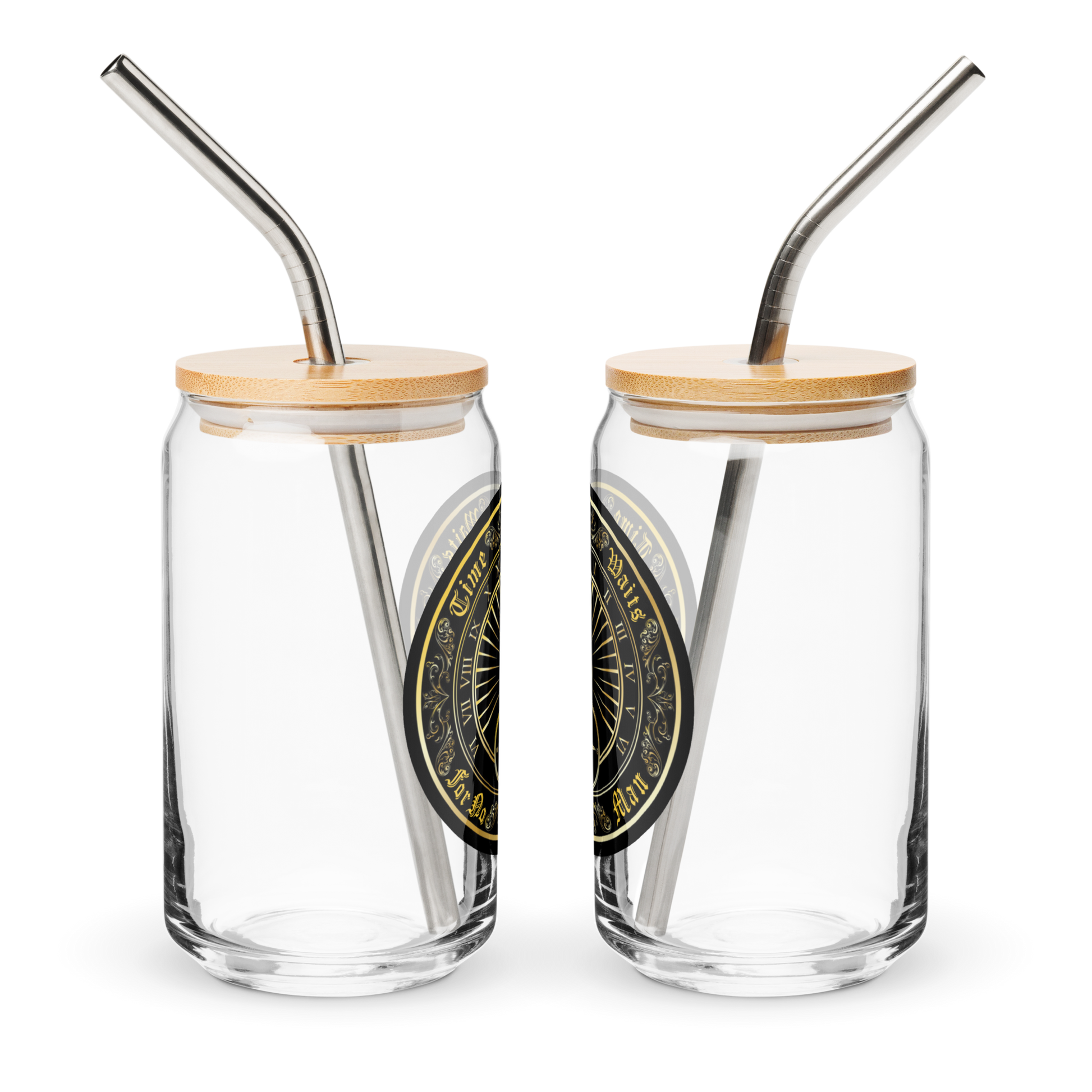 Time Waits For No Man "Sundial" Can-Shaped Glass